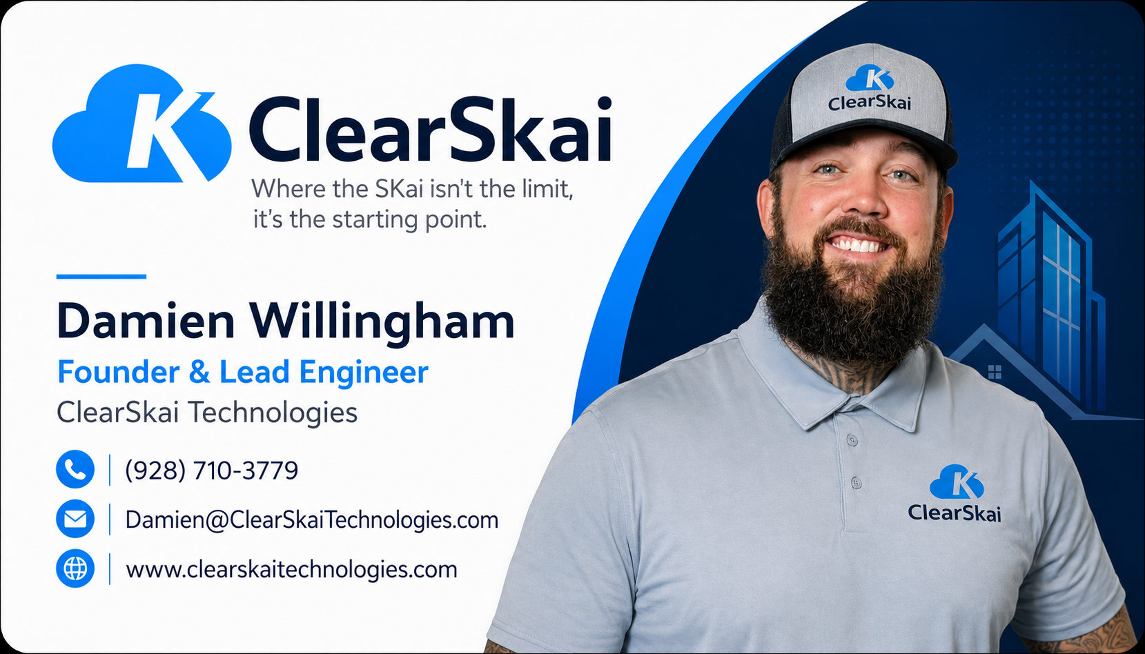 Damien Willingham, Founder & Lead Engineer at ClearSkai Technologies, with his nephew Remington